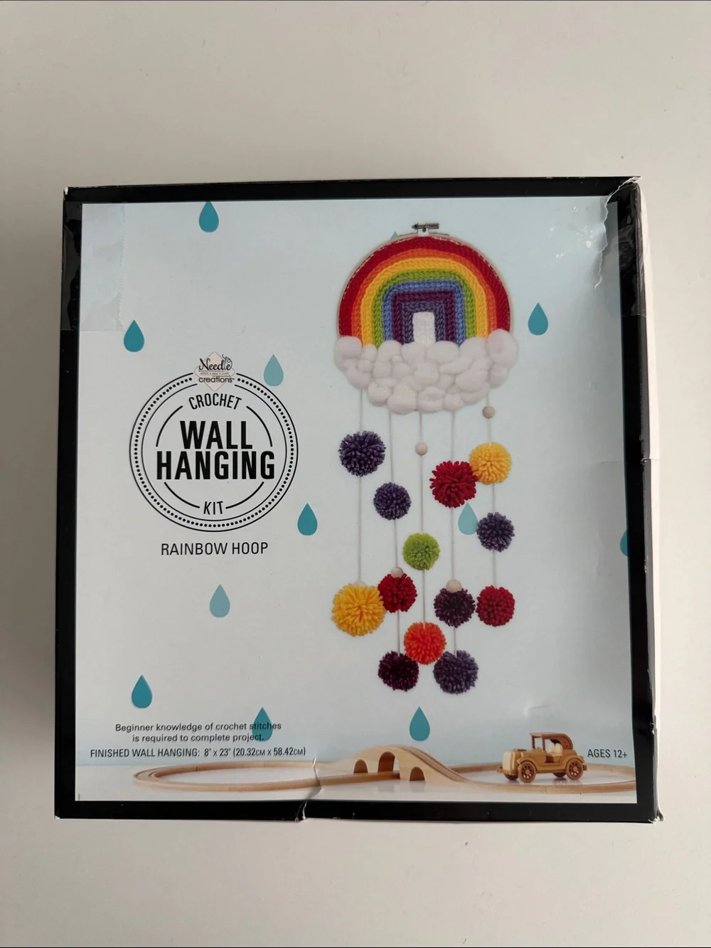 NEW Needle Creations - Crochet Wall Hanging Kit - Rainbow Hoop - Craft Wall Art